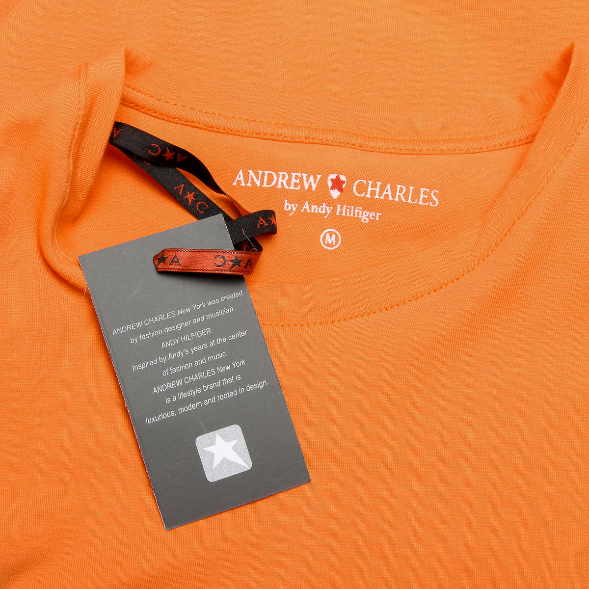 Andrew Charles T-shirt da uomo a maniche corte con scollo rotondo arancione KEITA