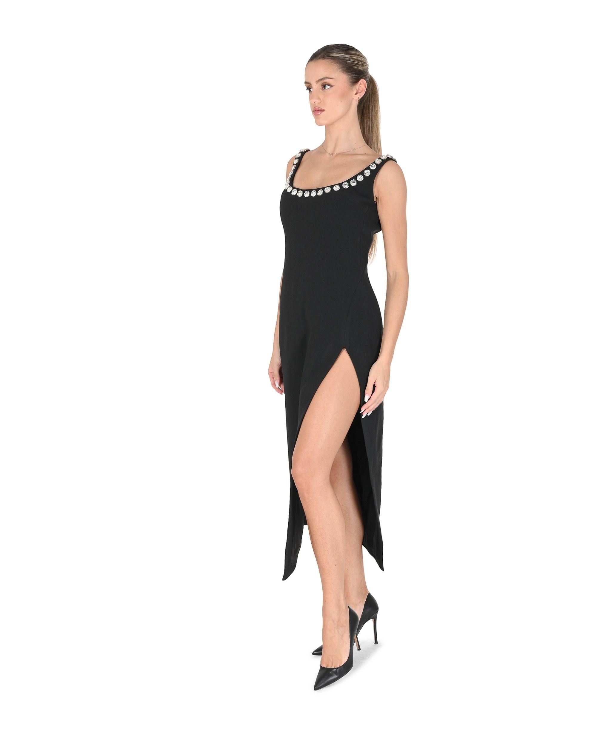 Abito da donna David Koma AW24DK70D NERO/ARGENTO 8S1