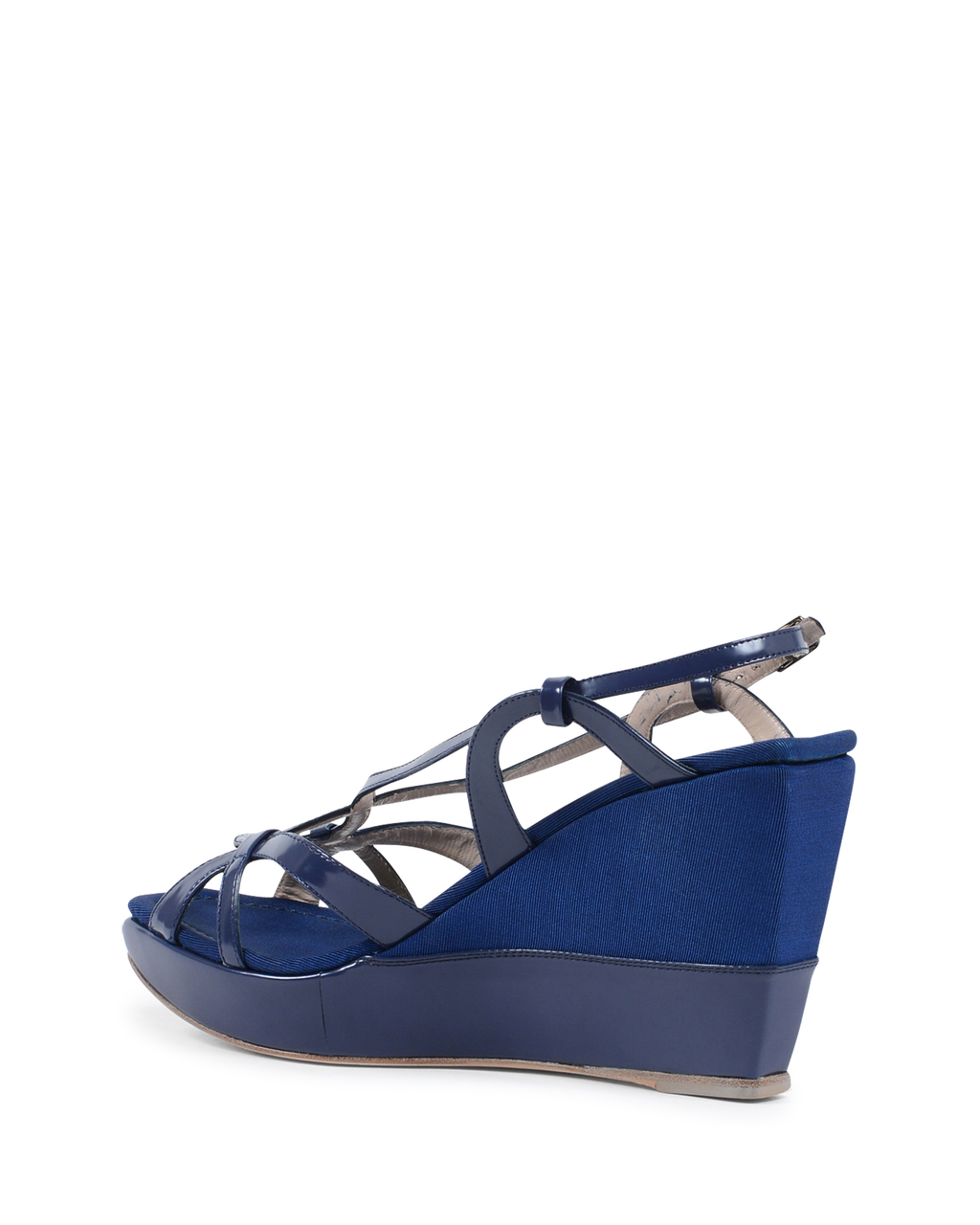 Sandalo con zeppa da donna Salvatore Ferragamo Blu Navy MIRAMAR