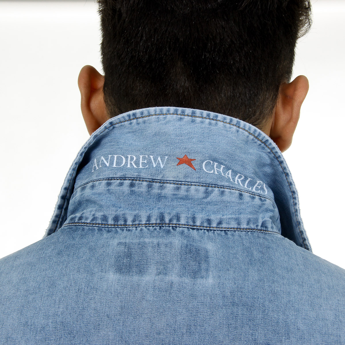 Camicia da uomo Andrew Charles a maniche lunghe in denim CAMILIA