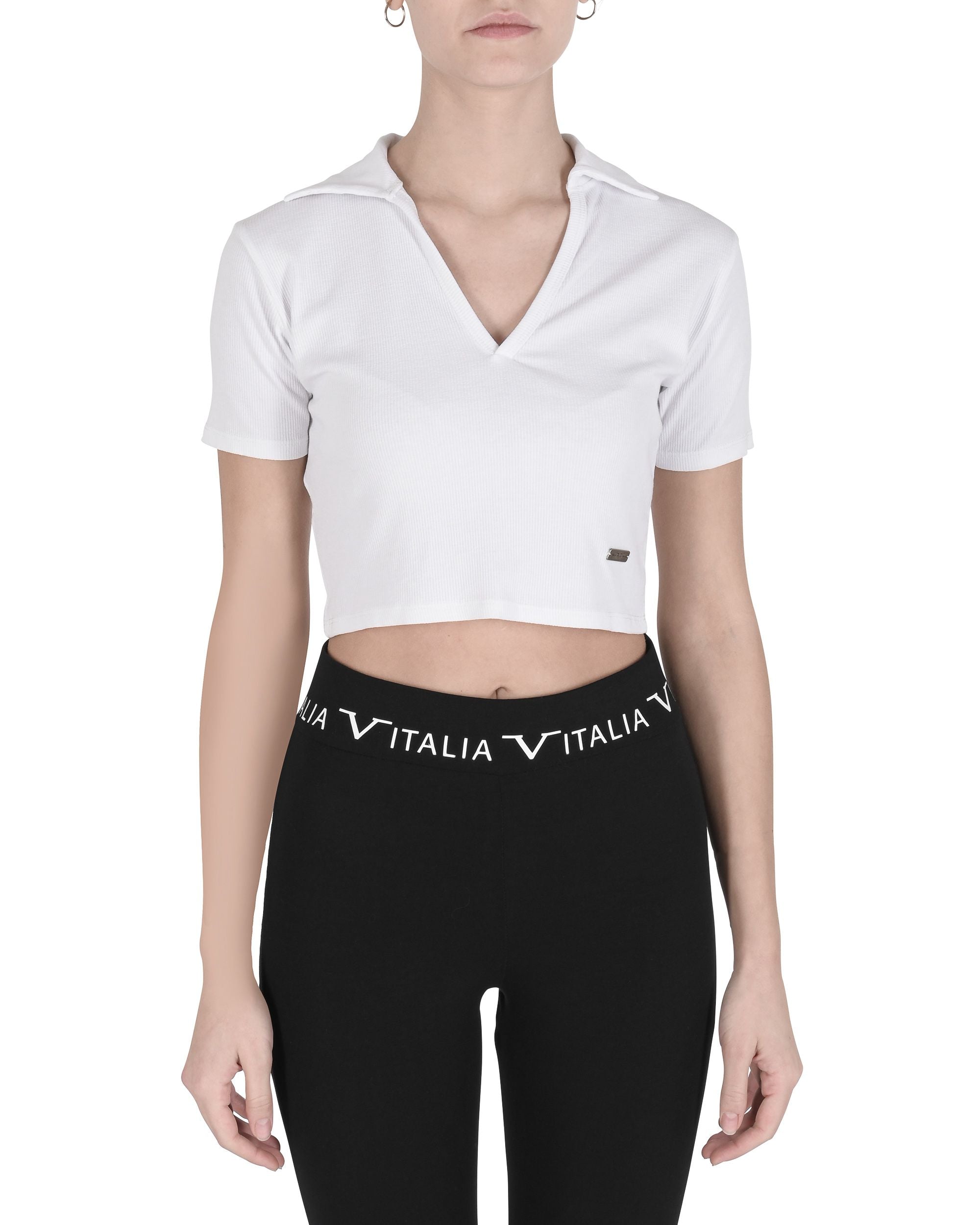 19V69 Italia Top corto da donna CLOE WHITE