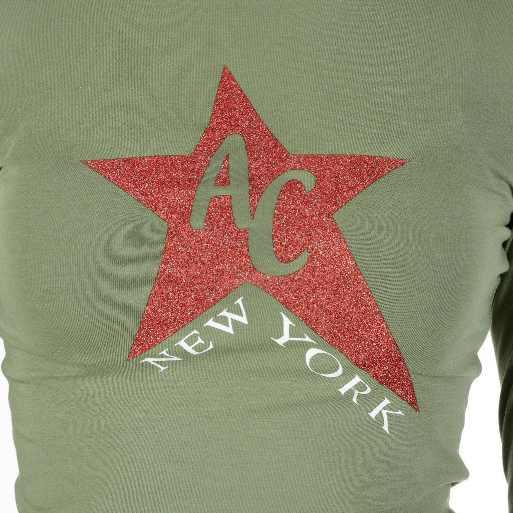Andrew Charles By Andy Hilfiger T-shirt da donna LS TS602 031002 PHENIX GREEN S8