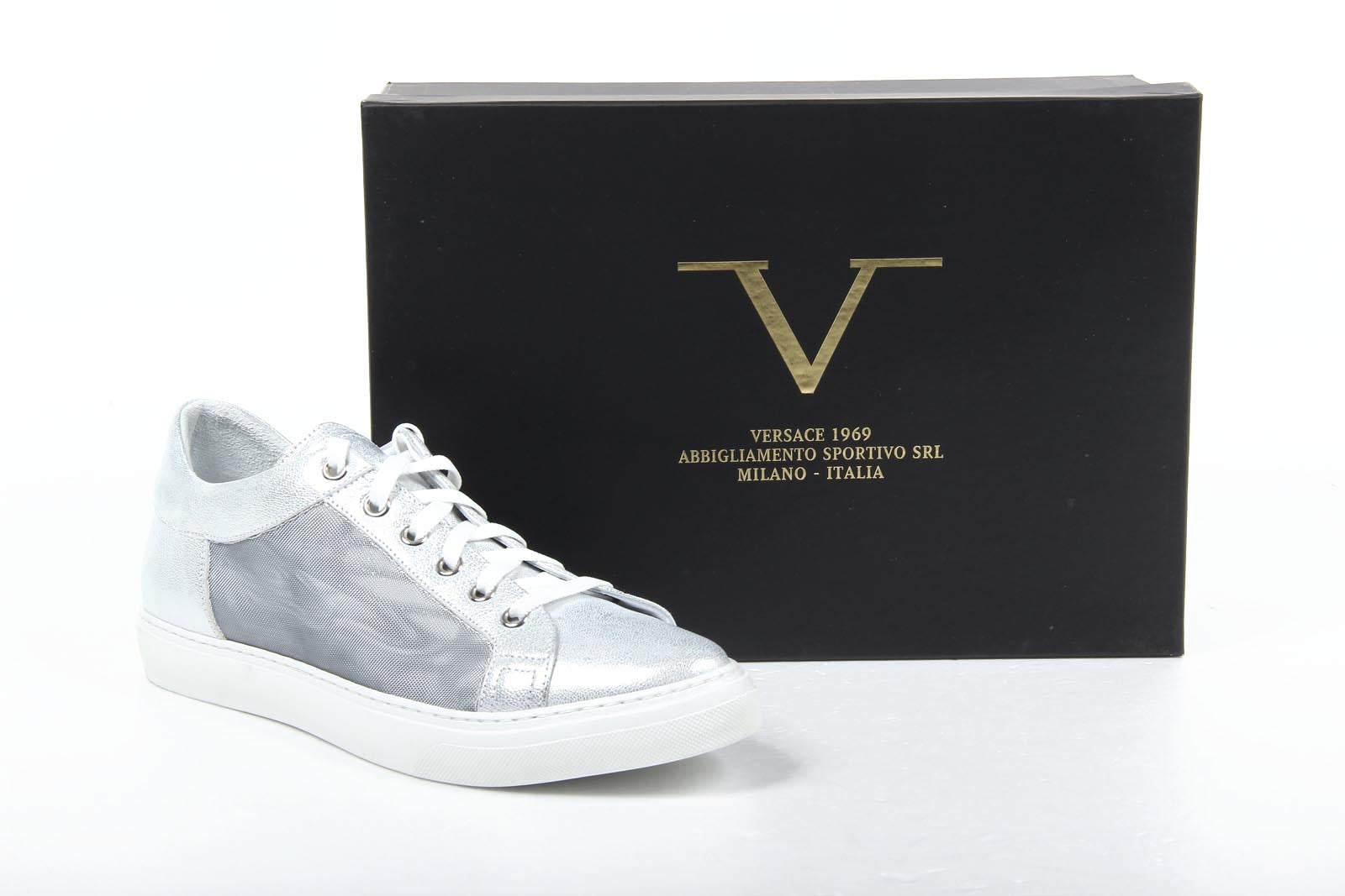 V 1969 Italia Sneakers da donna B2198 LUMIER SILVER TULLE ARG. 501