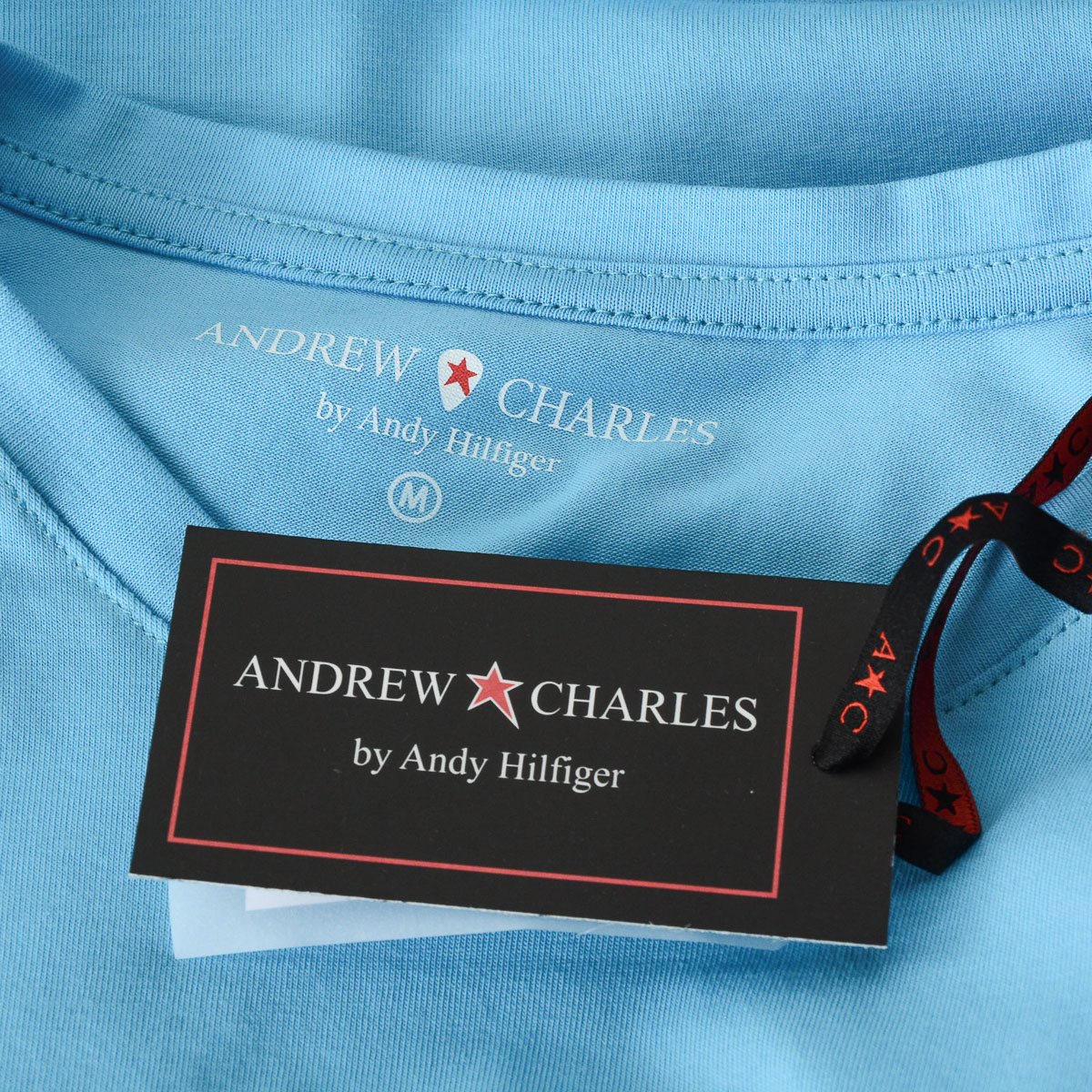 Andrew Charles T-shirt da uomo a maniche corte con scollo rotondo, blu chiaro KEITA