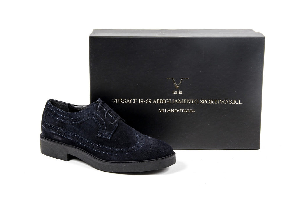 V 1969 Italia Scarpa Brogue da Donna B1670 VELOUR BLUE