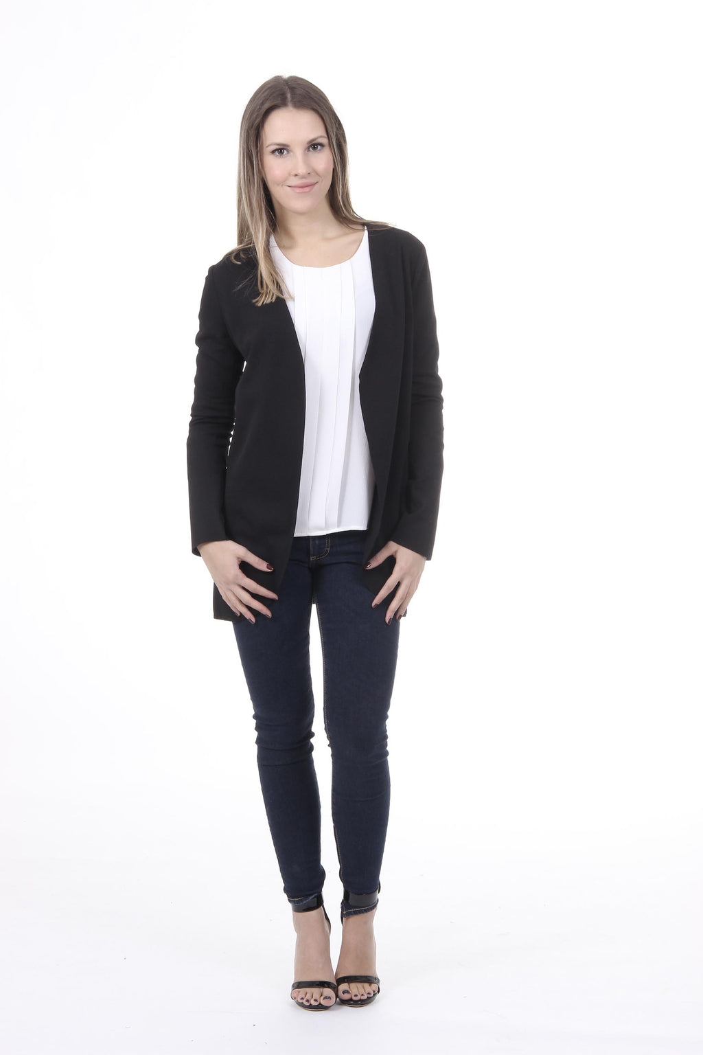 Giacca da donna V 1969 Italia GIACCA LUNA TESS. CREPE SCUBA NERO