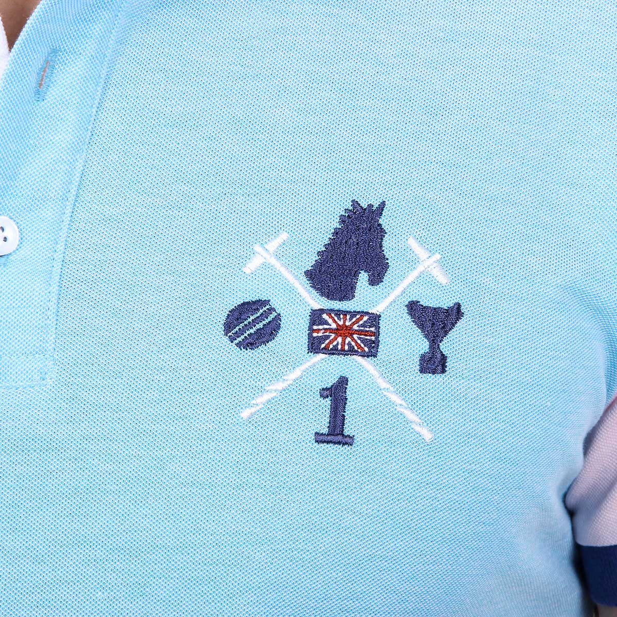 Polo da uomo a maniche corte Ufford & Suffolk Polo Club US009 TURCHESE