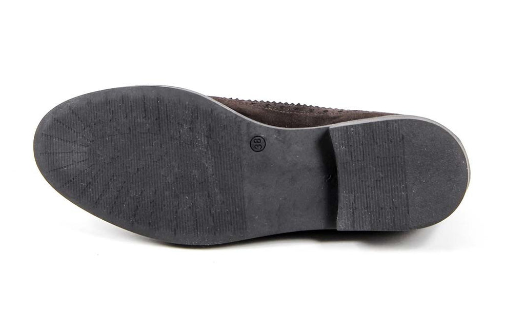 V 1969 Italia Scarpa Brogue Donna B1670 VELOUR T. MORO