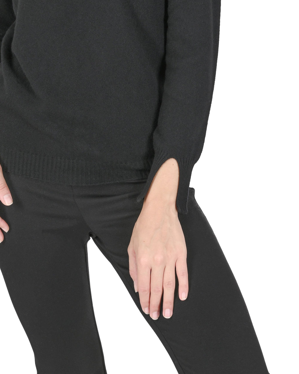 Maglione dolcevita da donna in cashmere Crown of Edinburgh COE 0023 NERO