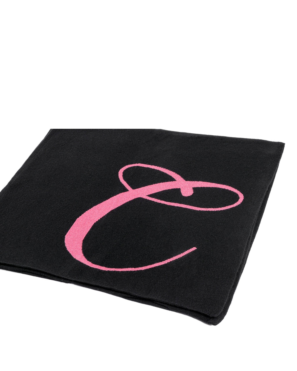 Sciarpa in cashmere con monogramma - Nero