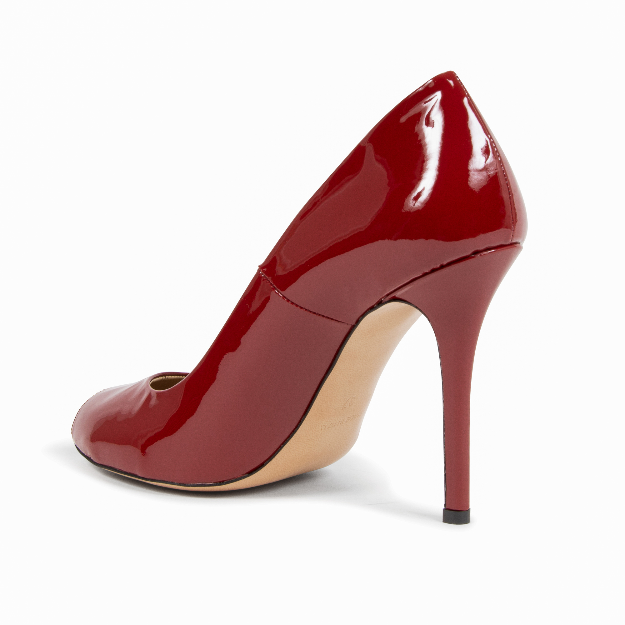 Décolleté Donna V1969 Italia Punta Aperta Rosso Scuro 303 VERNICE AMARANTO