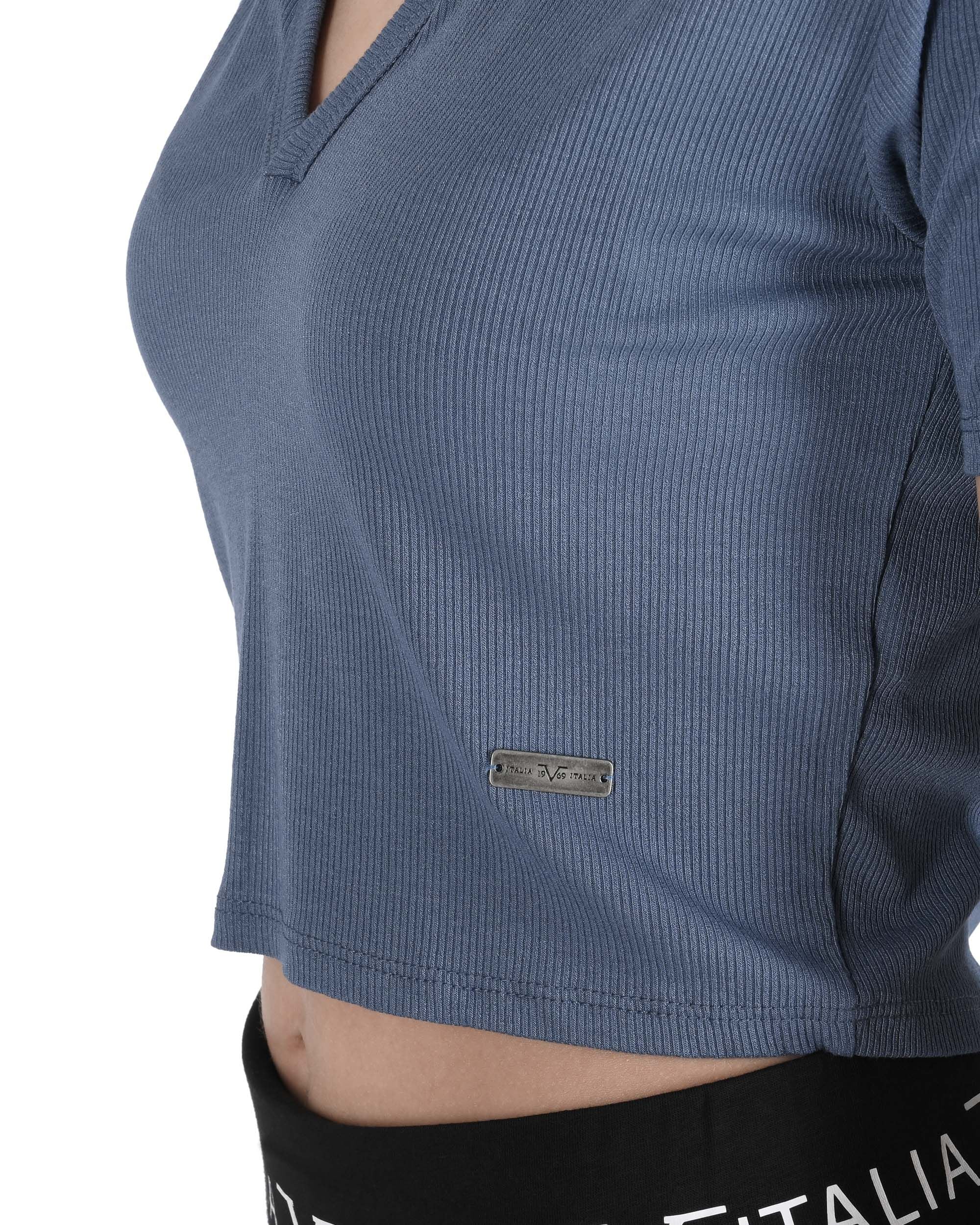19V69 Italia Top corto da donna CLOE RAF BLUE