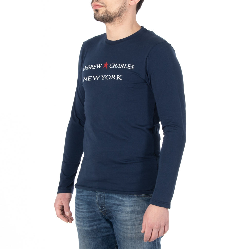 Andrew Charles By Andy Hilfiger T-shirt uomo LS TS160 031002 SELMA NAVY 003