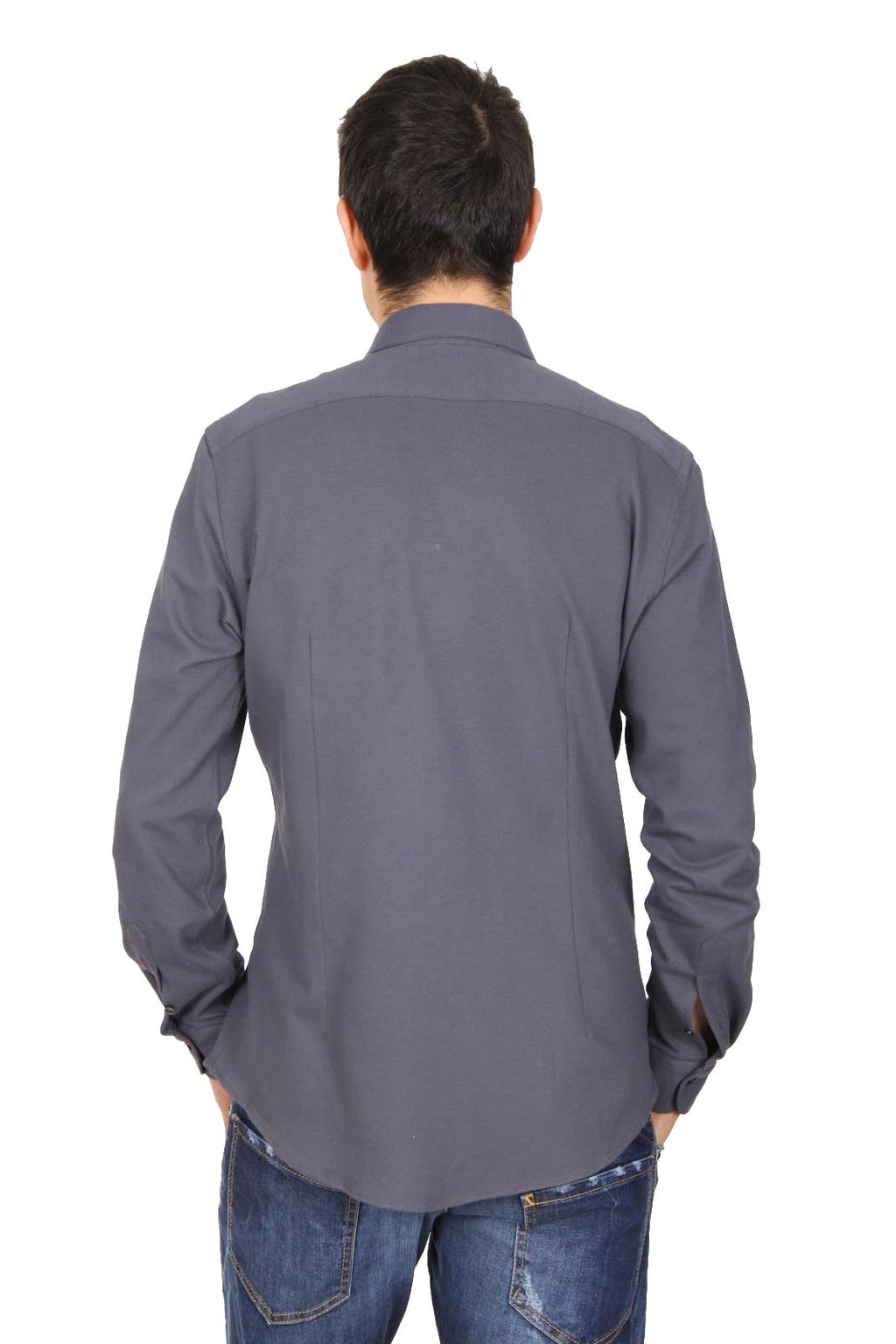 V 1969 Italia camicia da uomo a maniche lunghe Paris Piquet Grigio