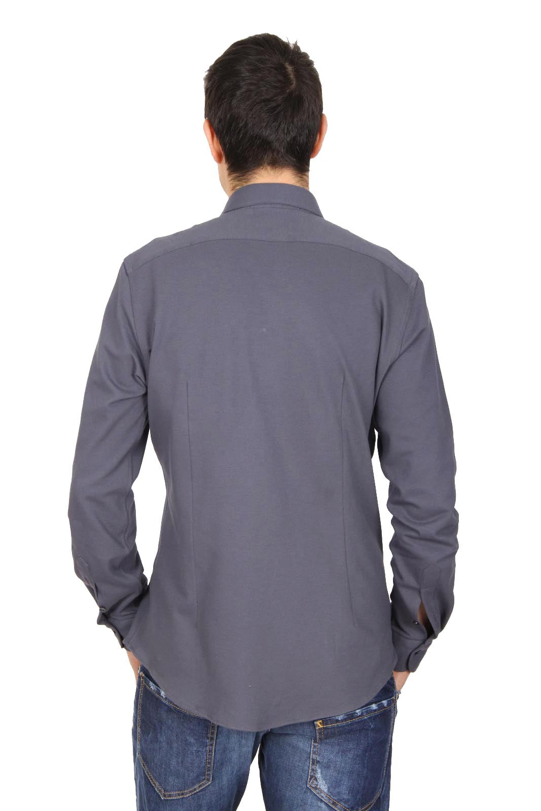V 1969 Italia camicia da uomo a maniche lunghe Paris Piquet Grigio