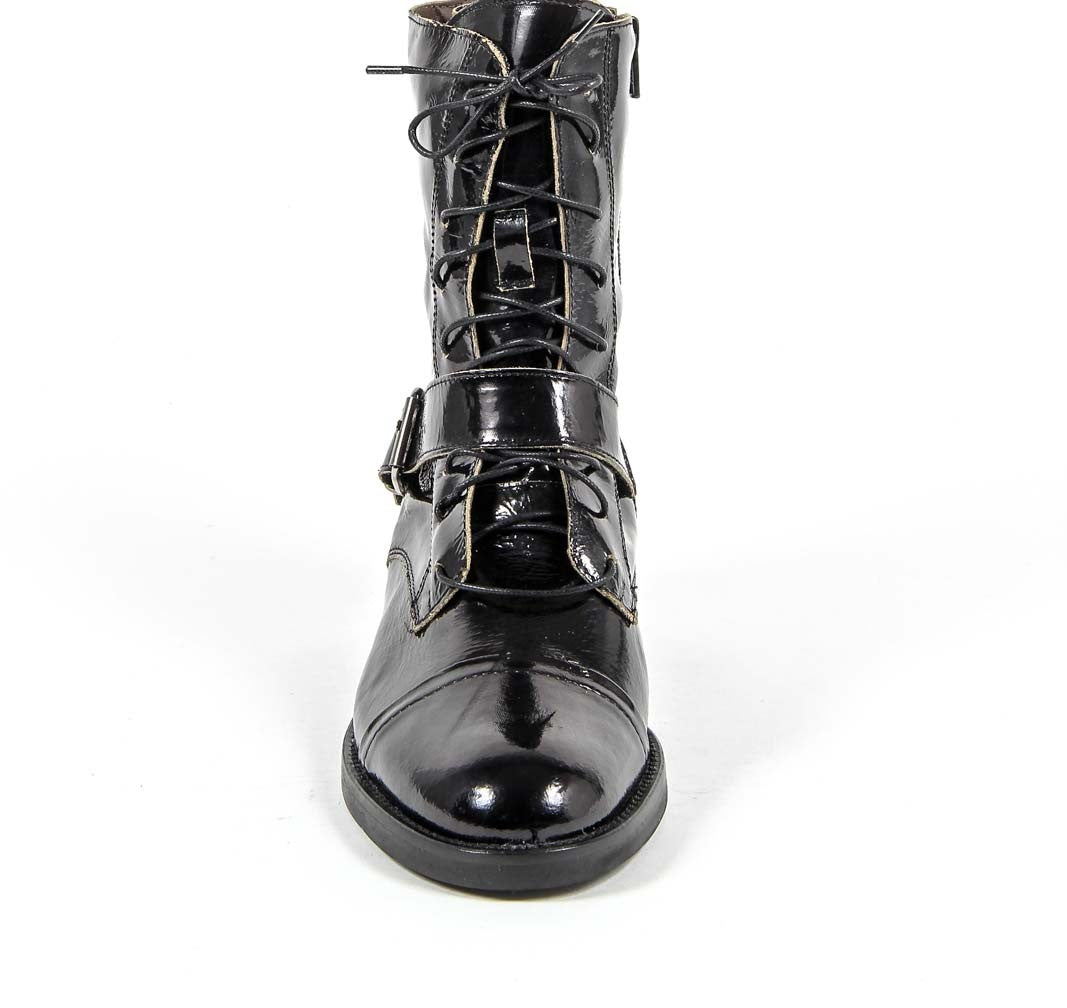 Stivaletto corto da donna V 1969 Italia S03 VERNICE NERO