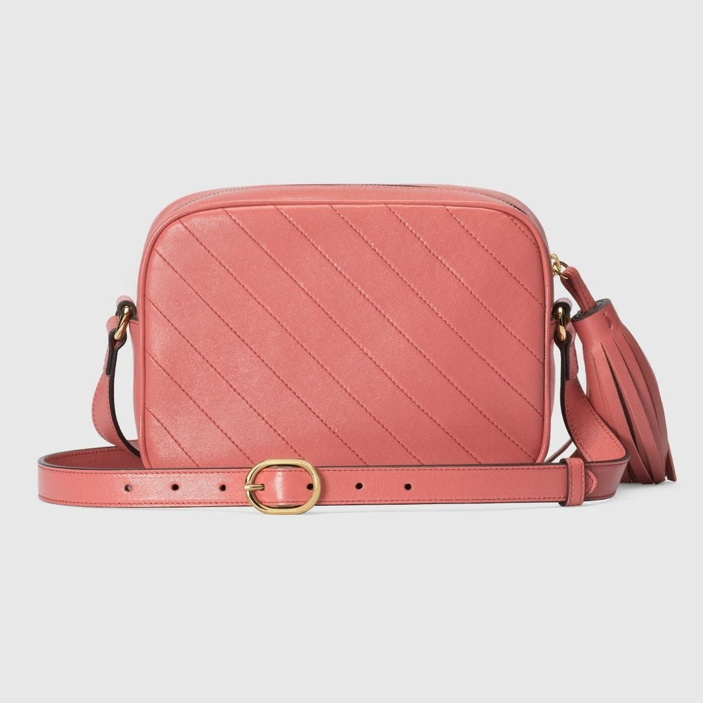 Borsa a tracolla in pelle con logo in rilievo Blondie