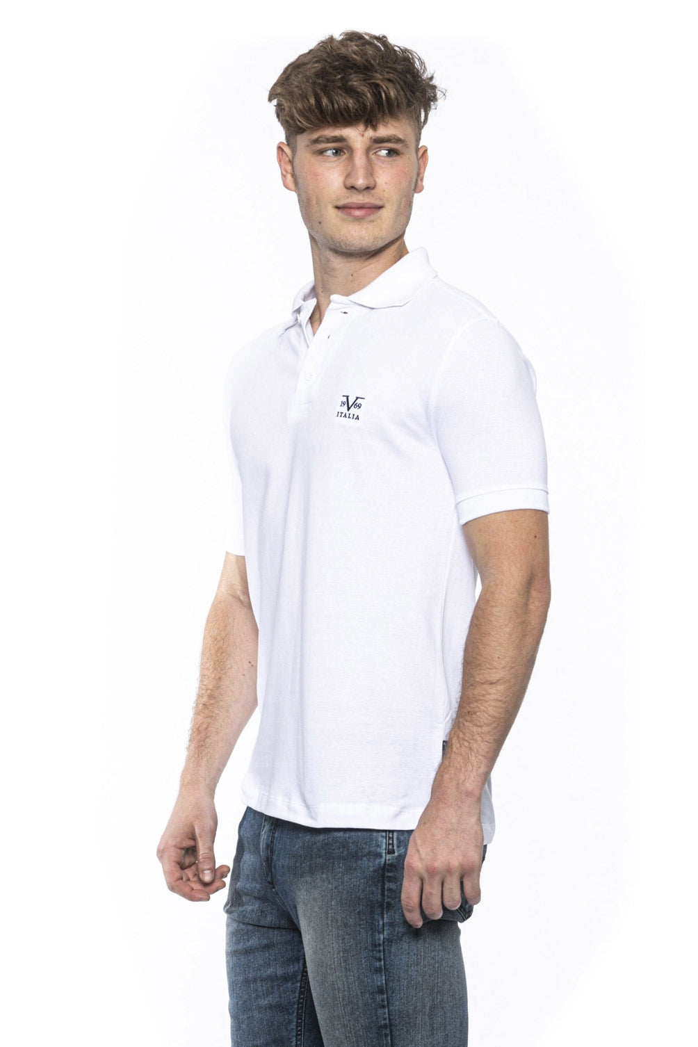 Polo Uomo 19V69 Italia Bianca RICAMO BIANCO