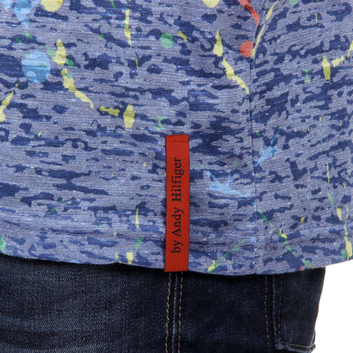 Andrew Charles T-shirt da uomo a maniche corte con scollo rotondo blu HUNTER