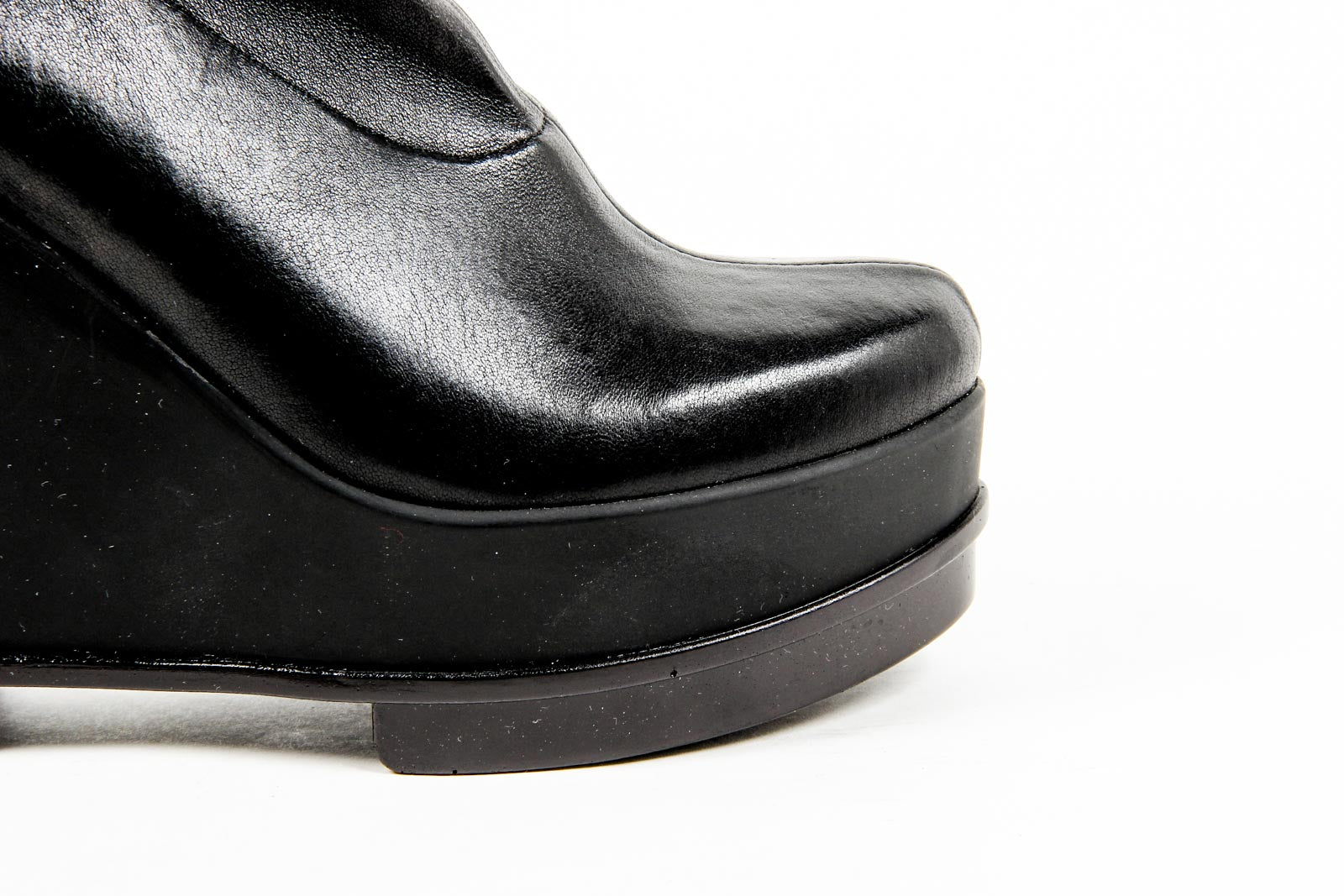 Robert Clergerie Paris Stivaletto corto con zeppa da donna SOUZIJ AGNEAU STRETCH NOIR DBL NR