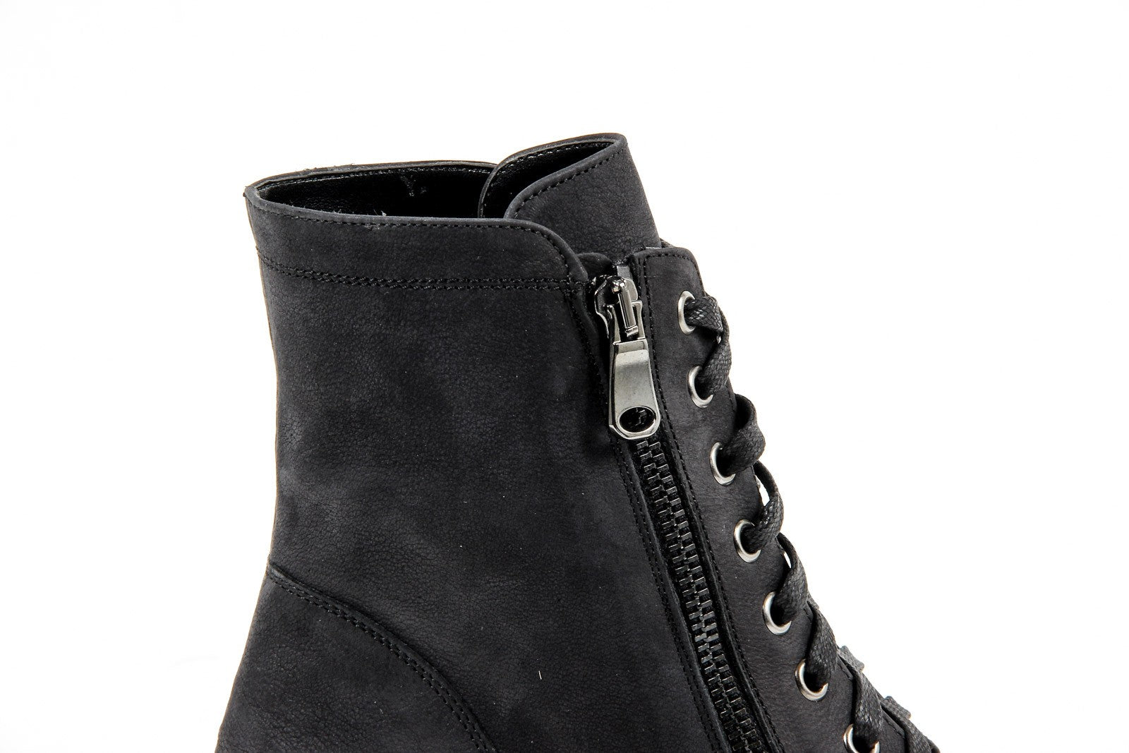 V 1969 Italia Womens Short Boot B1476 NABUK NERO