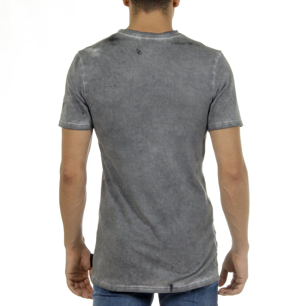 Andrew Charles T-shirt da uomo a maniche corte con scollo rotondo grigio chiaro KARITA