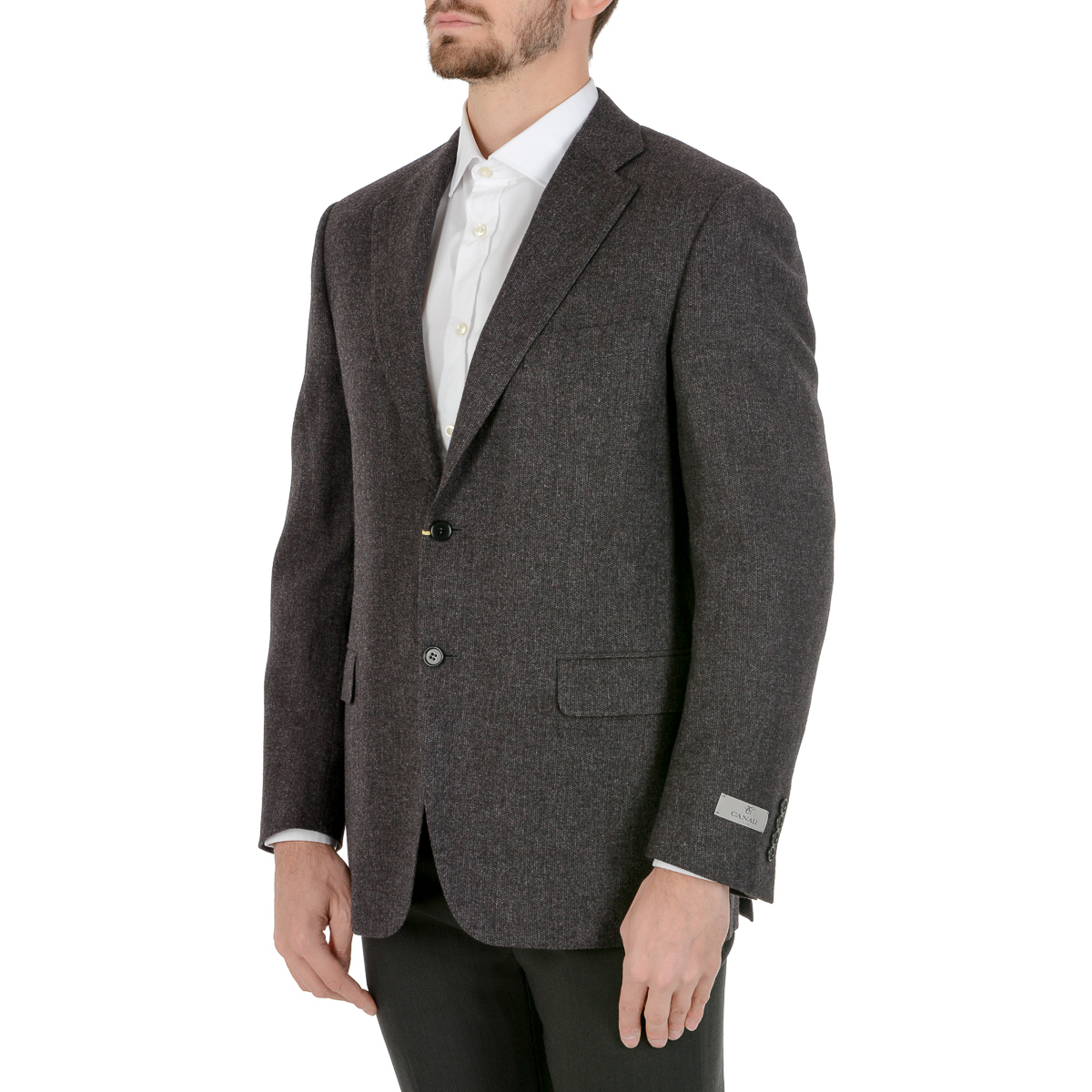 Giacca da uomo Canali maniche lunghe grigio scuro