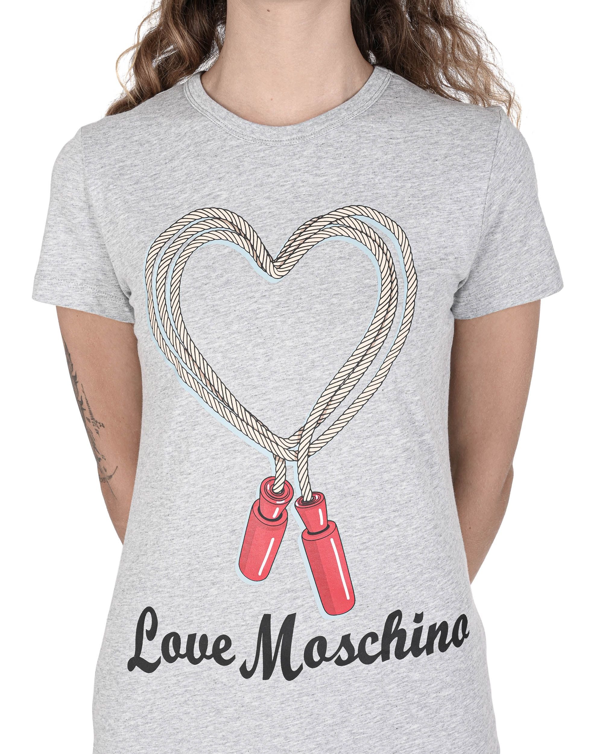 T-shirt da donna Love Moschino W 4 F73 69 M 3876 A966 MEL.GRIGIO CHIARO