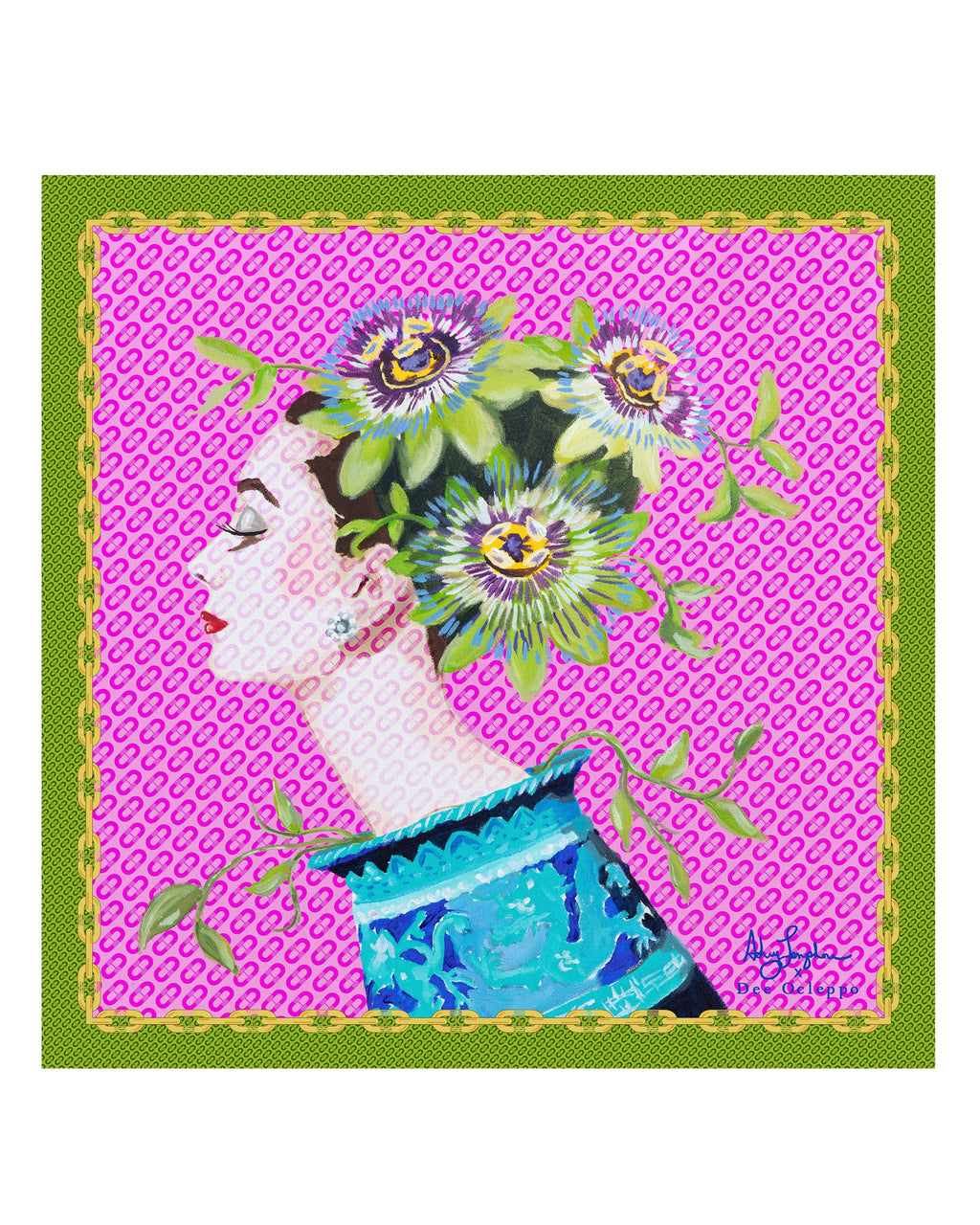 Sciarpa in seta italiana Dee X Ashley Longshore