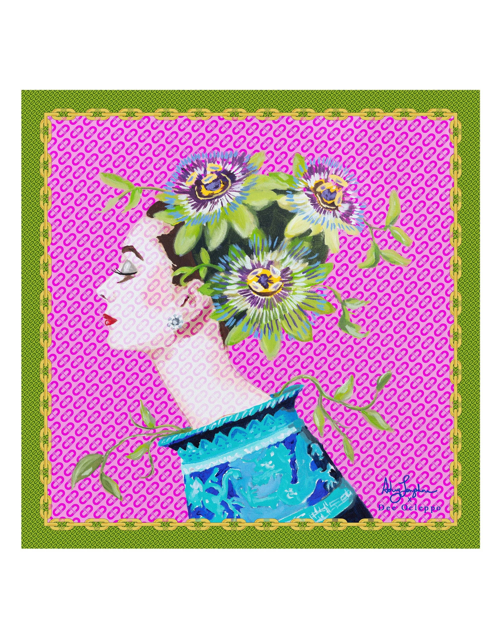Sciarpa in seta italiana Dee X Ashley Longshore