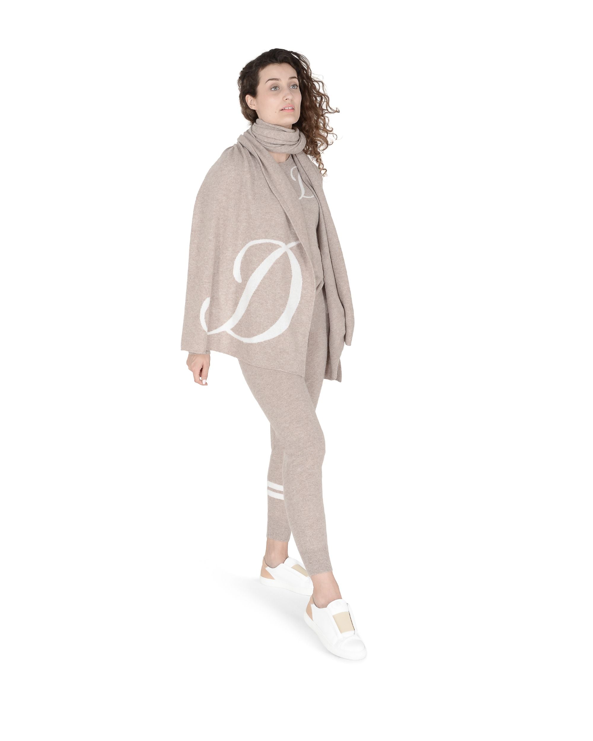 Sciarpa monogrammata Dee Ocleppo DEAN VILLAGE CAMEL D