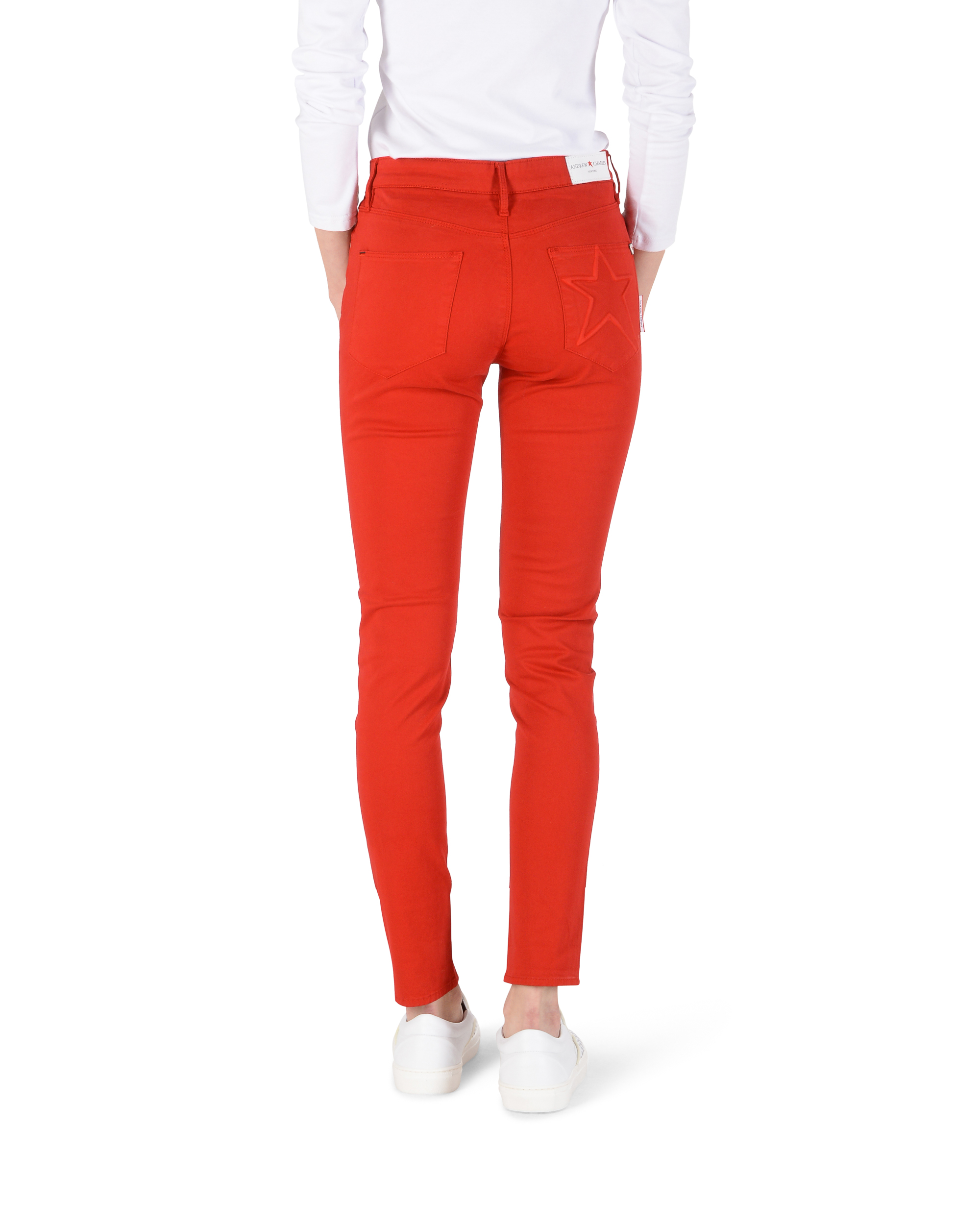 Pantaloni da donna Andrew Charles Slim Fit CLAIRE ROSSO