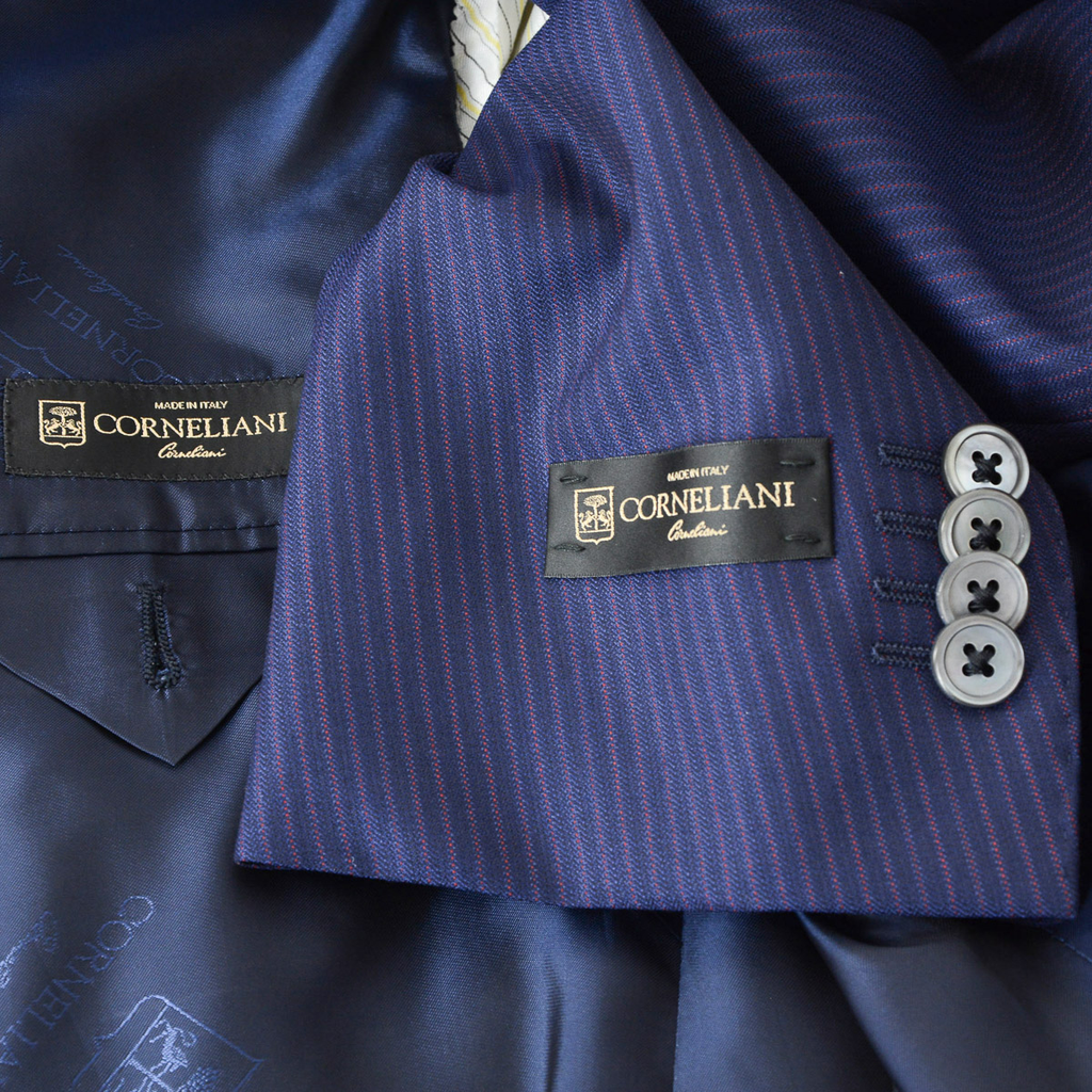 Abito da uomo Corneliani maniche lunghe blu Super 160's