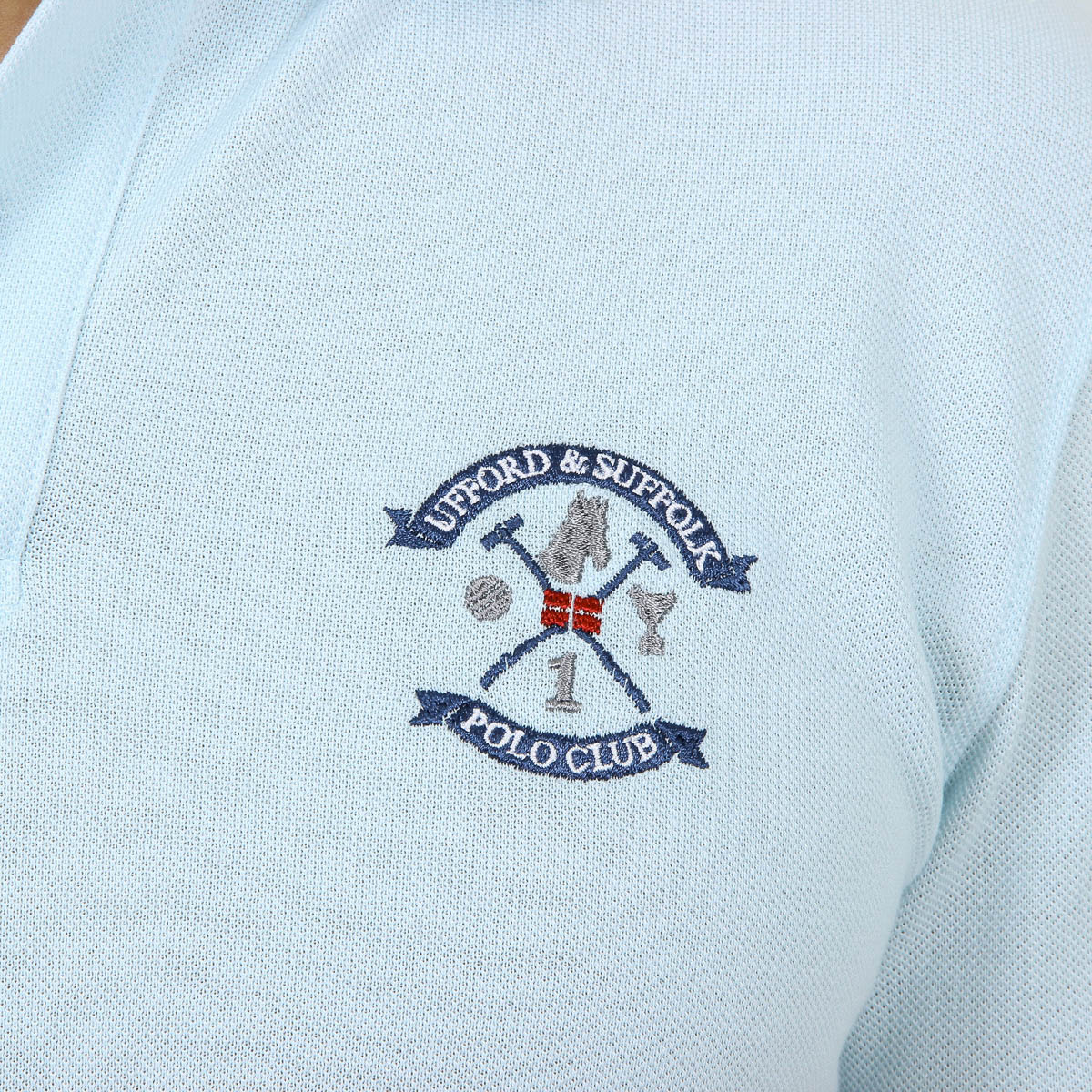 Polo da uomo a maniche corte Ufford & Suffolk Polo Club, colore azzurro, per bambini