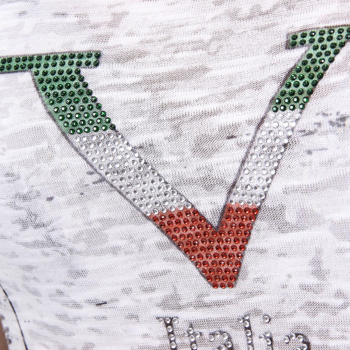V 1969 Italia T-shirt da donna a maniche corte con scollo tondo nera AVA