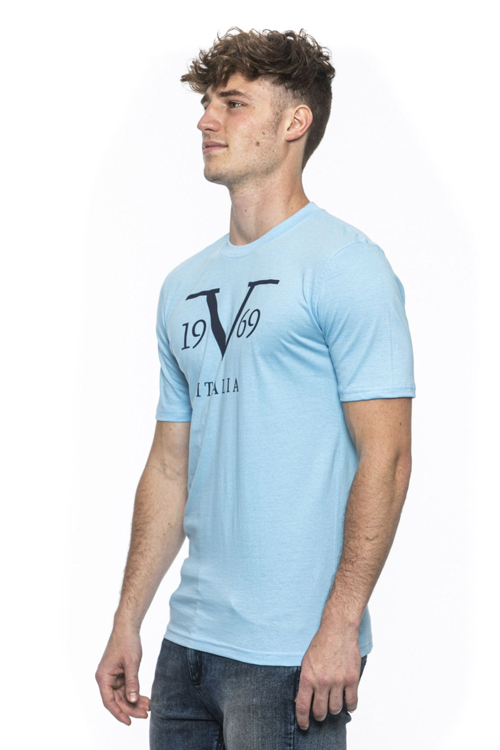 19V69 Italia T-Shirt Uomo Blu RAYAN AZZURRO