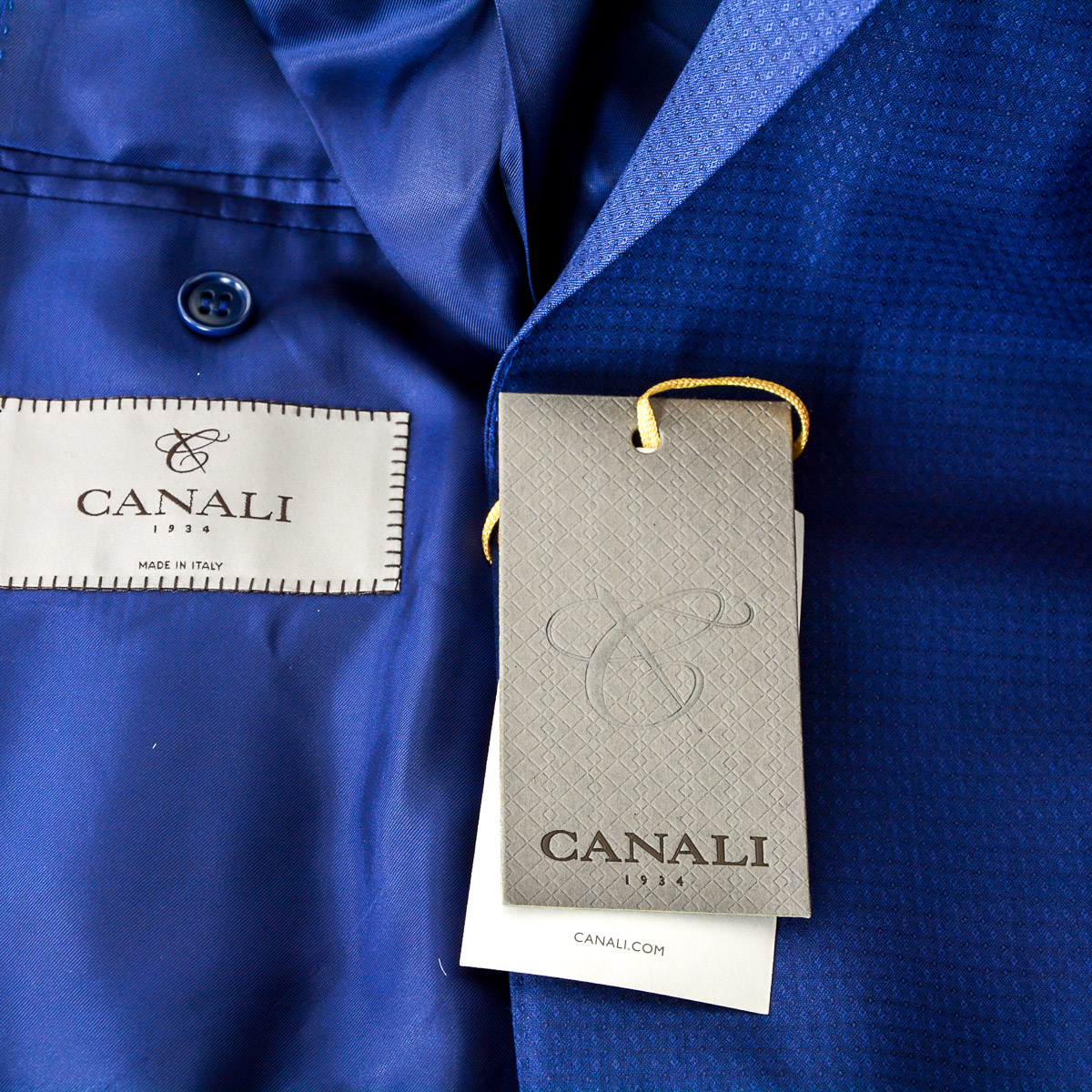 Canali Abito da uomo a maniche lunghe blu da viaggio Natural Comfort