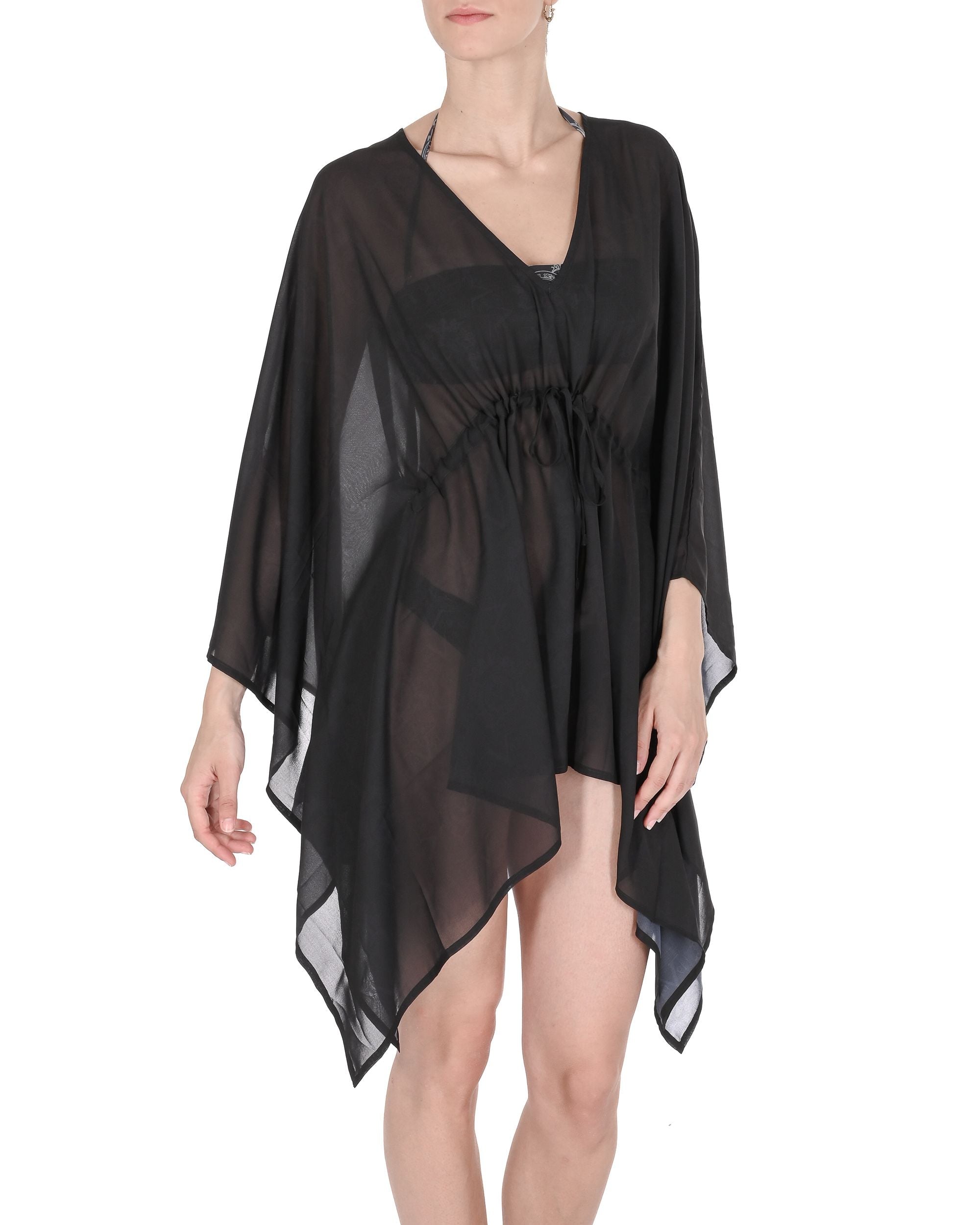 19V69 Italia Costume da bagno da donna in chiffon Caftano VSC1WCU05 NERO