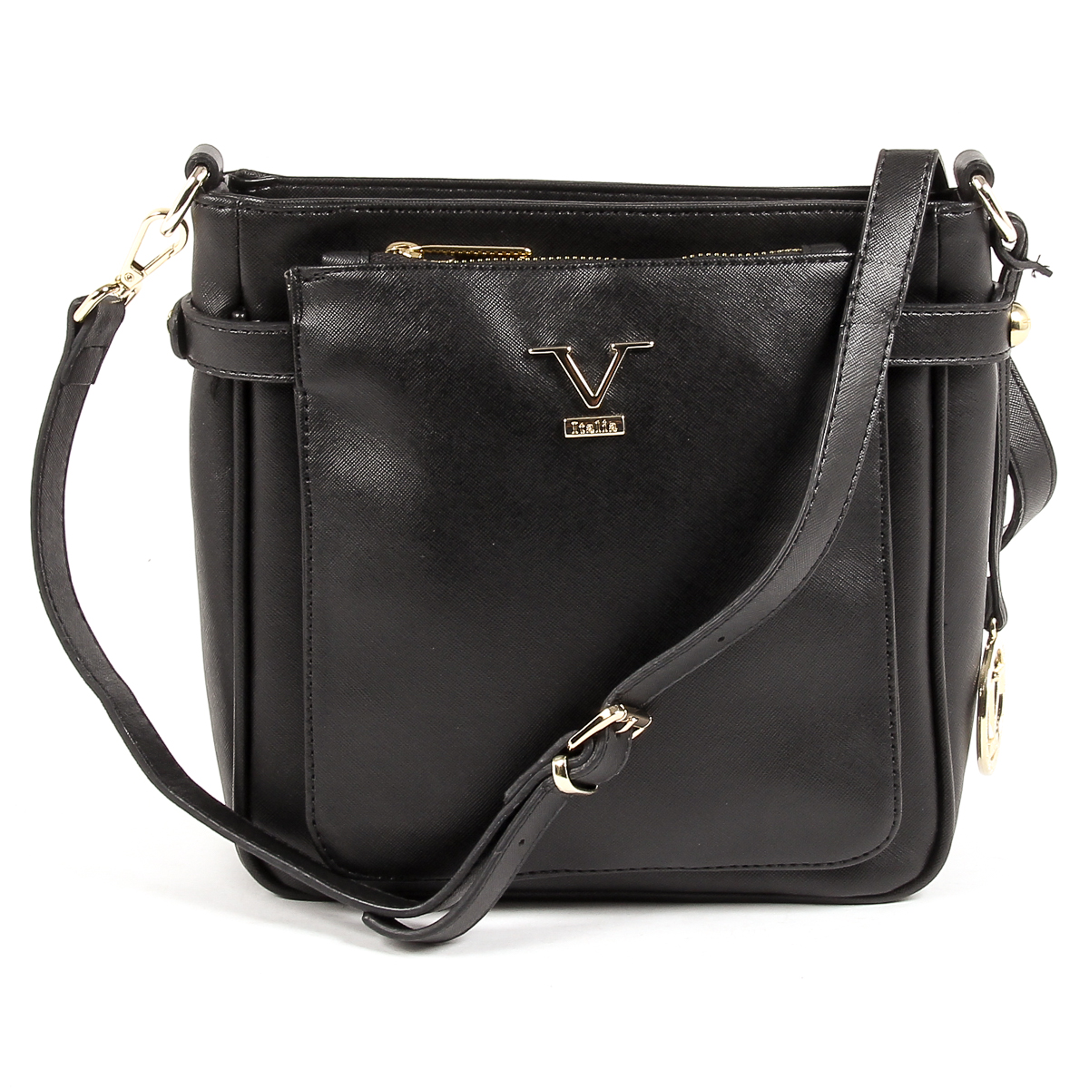 V 1969 Italia Borsa a tracolla da donna nera MONICA