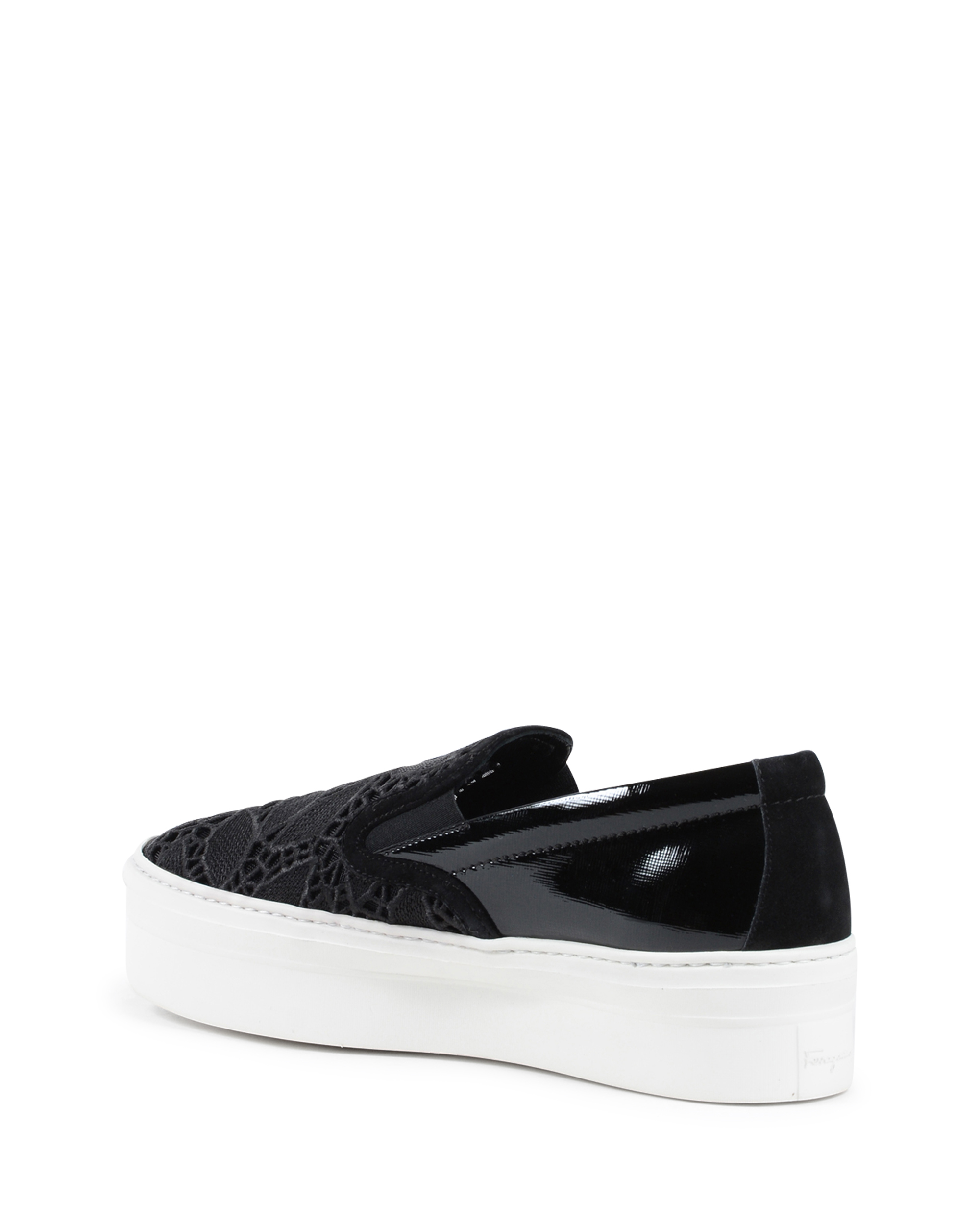 Salvatore Ferragamo Donna Slip On Sneaker Nero PACAU LACE