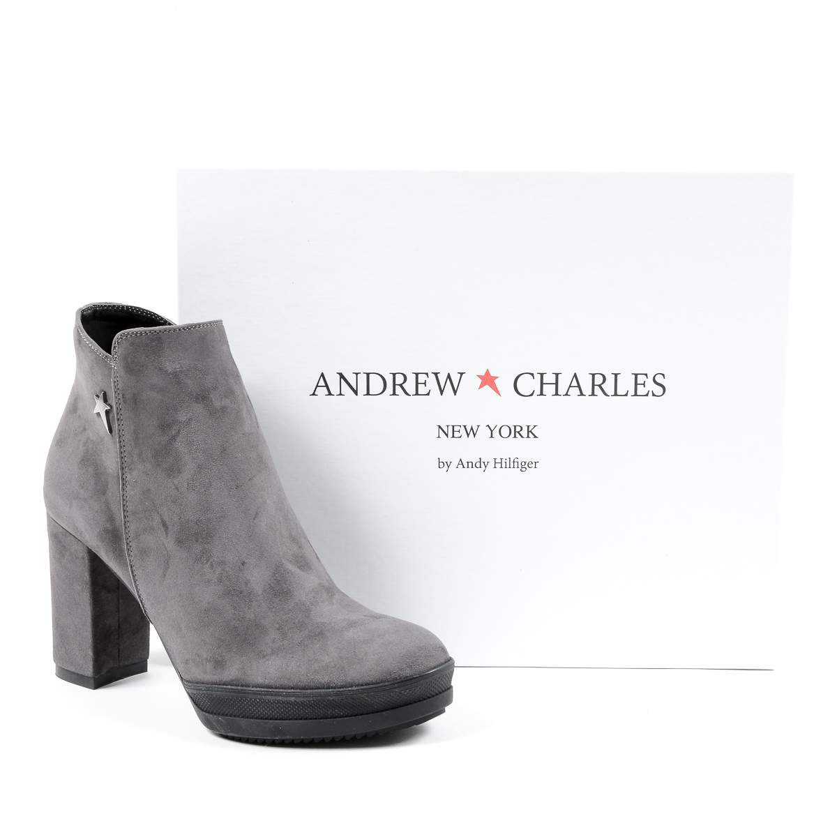 Stivaletti con tacco da donna Andrew Charles, grigi SHERYL
