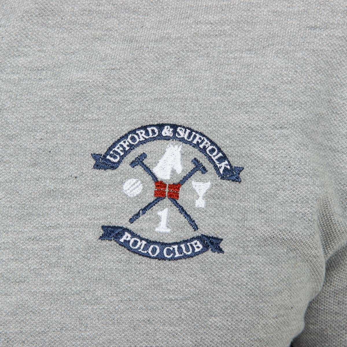 Polo da uomo Ufford & Suffolk Polo Club a maniche corte, grigia, NOTTE