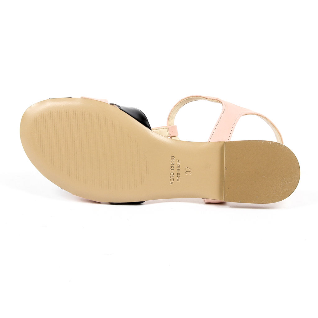 V 1969 Italia Sandalo piatto da donna rosa GRAZIA