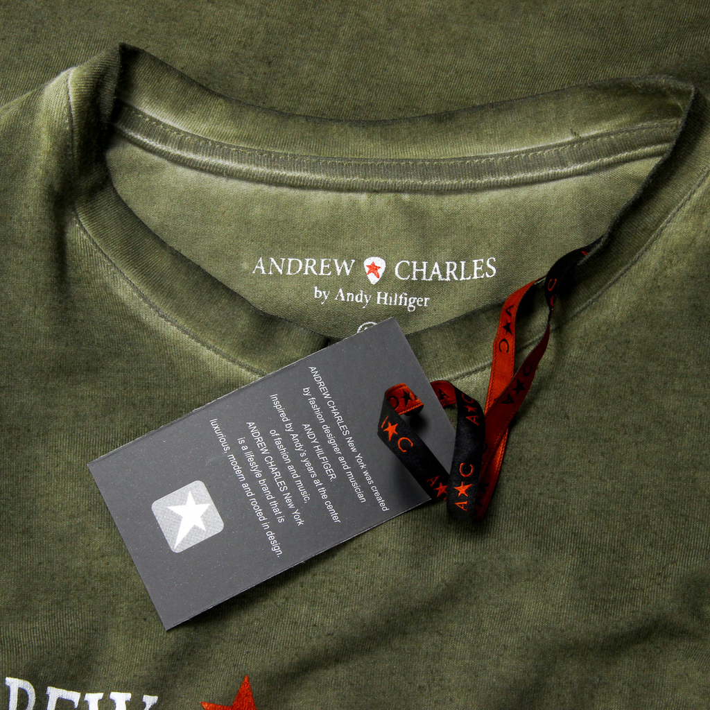 Andrew Charles T-shirt da uomo a maniche corte con scollo rotondo, verde KARITA