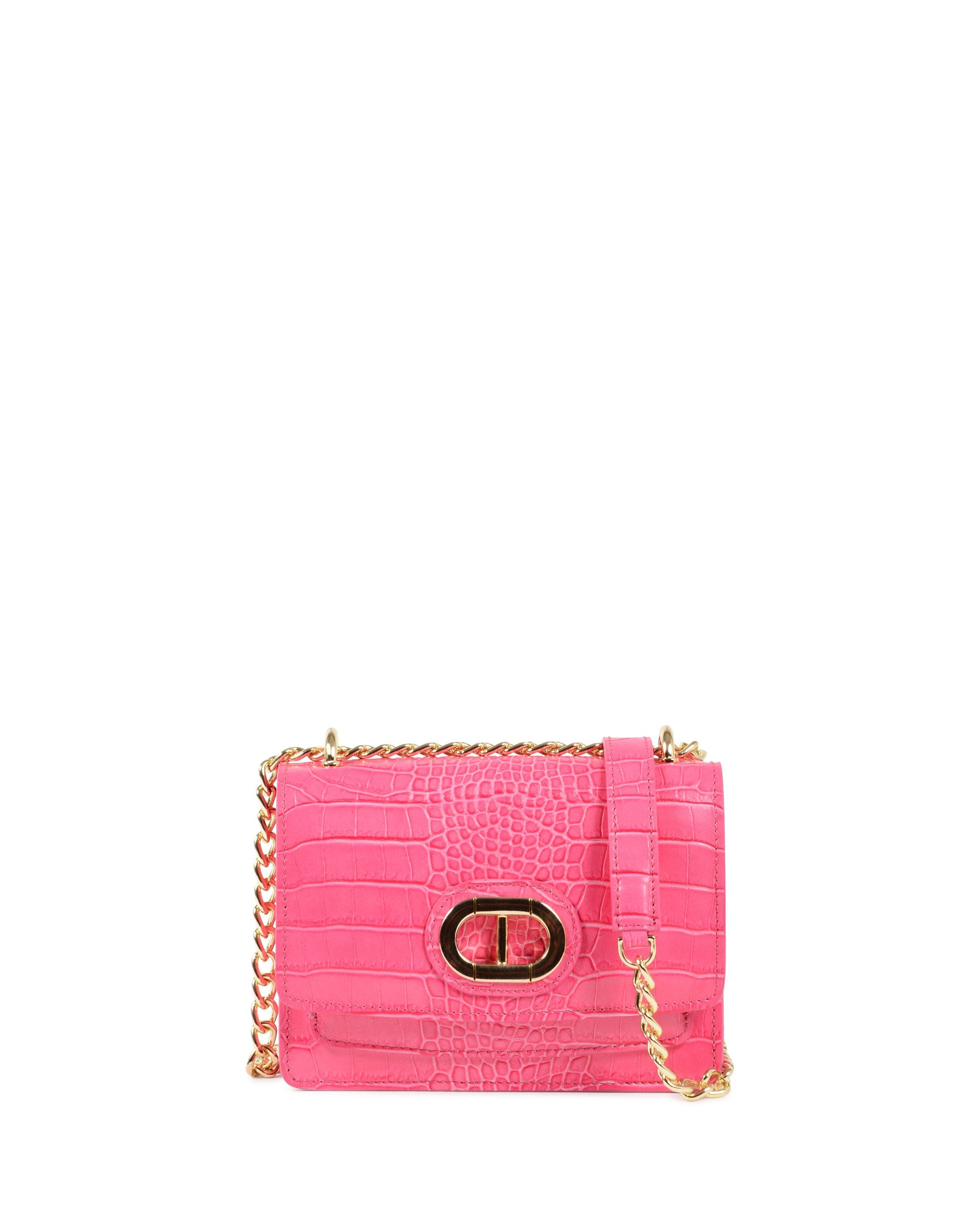 Borsa a tracolla Siena Cocco piccola - Fuxia