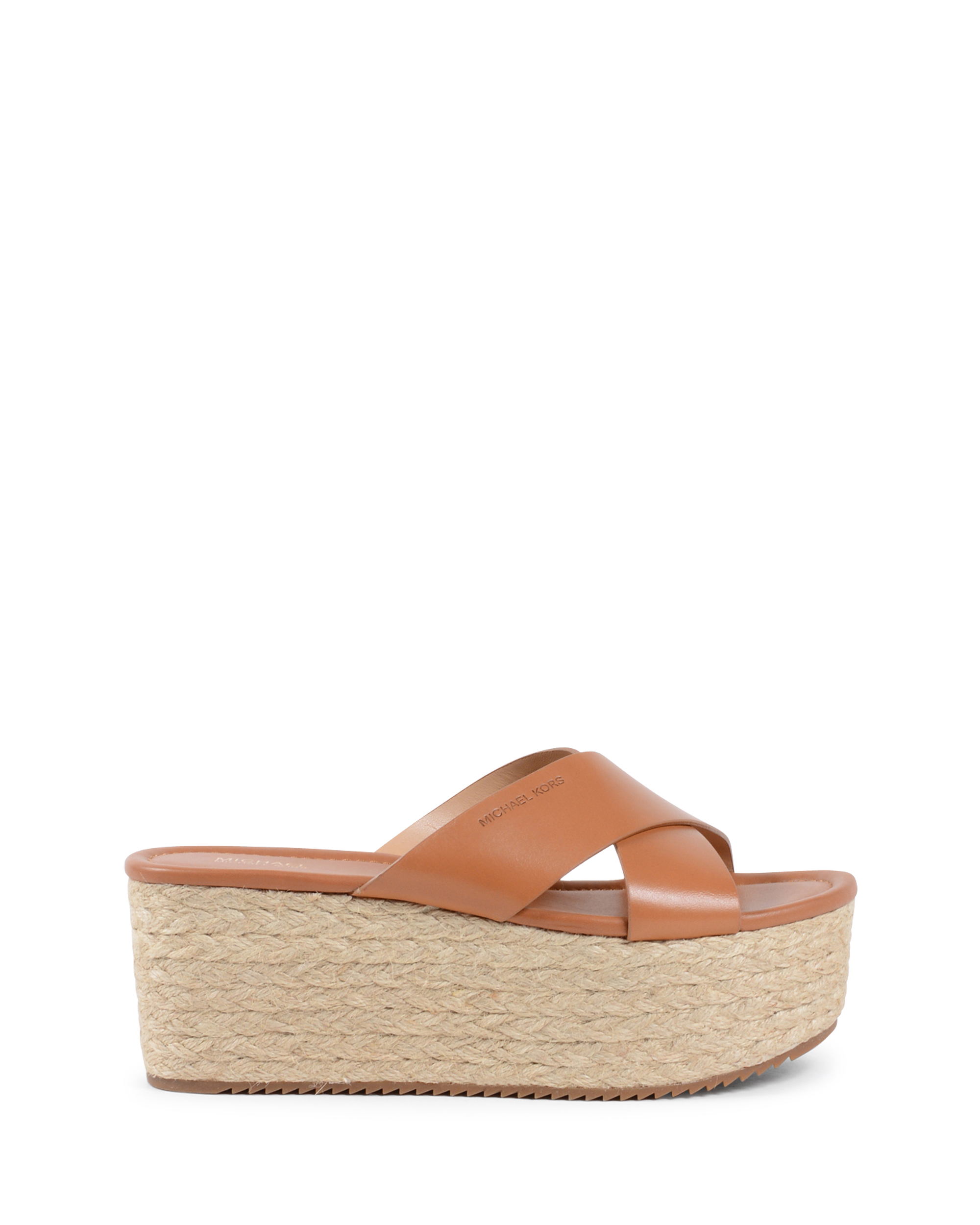 Sandalo con plateau da donna Michael Kors color cuoio VIVIANNA