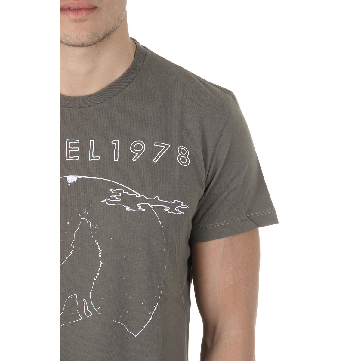 Diesel T-shirt da uomo a maniche corte con scollo rotondo 00SC4C R091B 51F T-HITA SINGLE JERSEY-RAGS