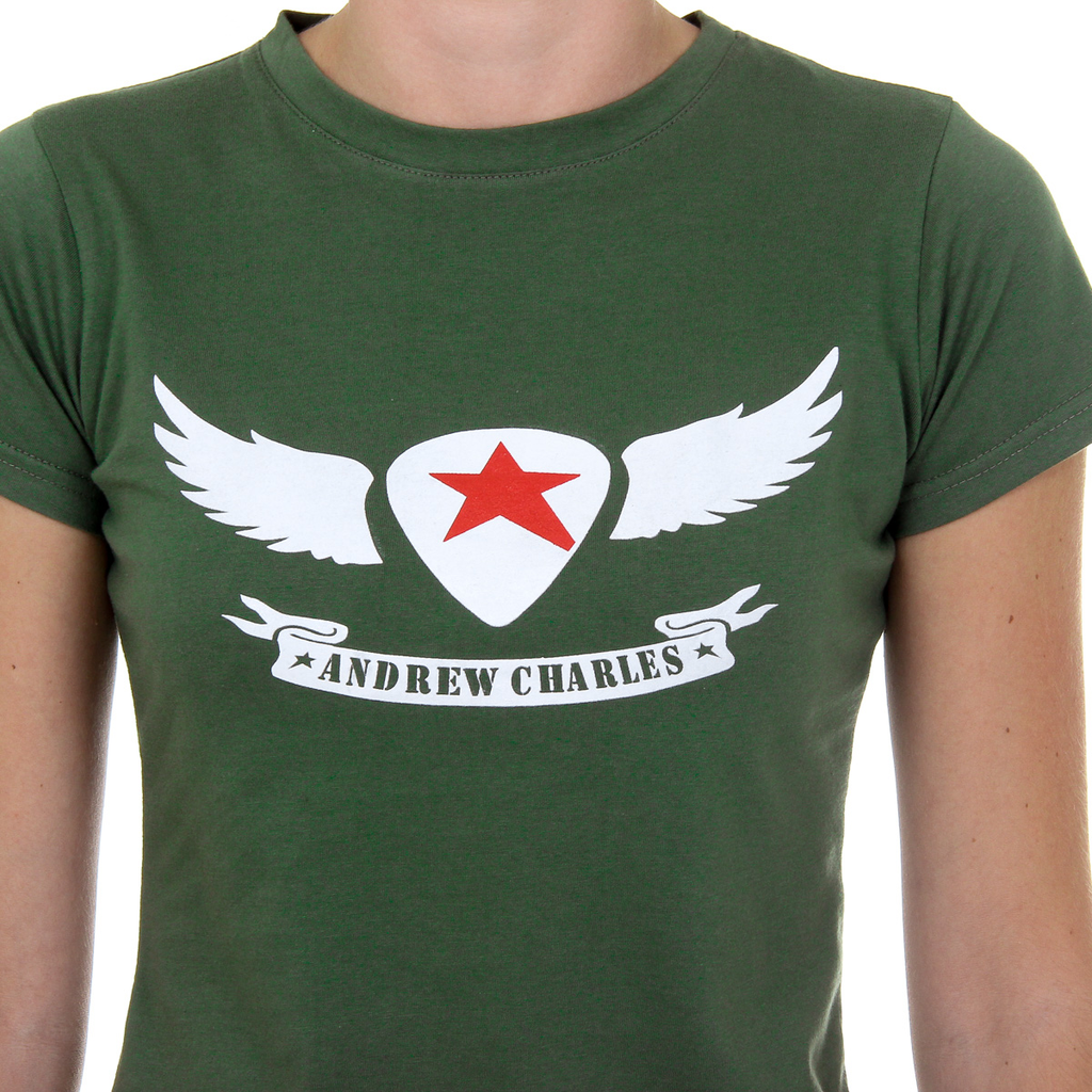Andrew Charles T-shirt da donna a maniche corte con scollo rotondo verde TARANA