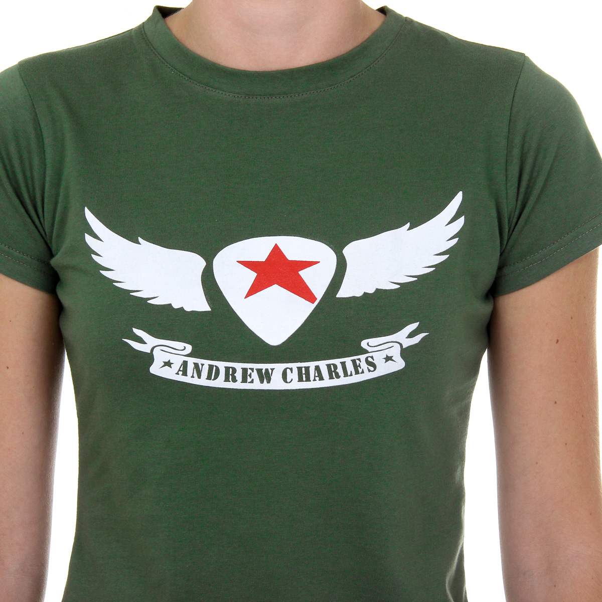 Andrew Charles T-shirt da donna a maniche corte con scollo rotondo verde TARANA