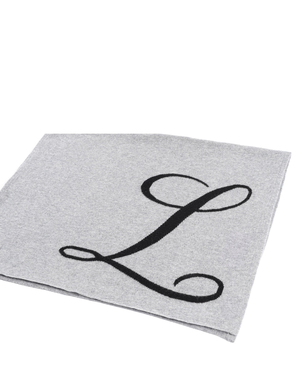 Sciarpa in cashmere con monogramma - Grigio
